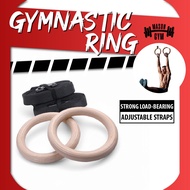 Wooden Gymnastics Ring Gelang Kayu Gimnastik Pull Up Ring Gym Equipment Strength Training Gymnastics