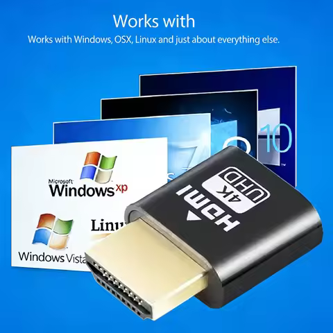 Virtual Display Adapter 4K HDMI DDC EDID Dummy Plug Display Emulator for PC Desktop Accessories
