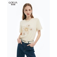 Gelia Printed t-Shirt Women Summer New Style Knitted Short-Sleeved Design Feeling Popular Wear Top 1