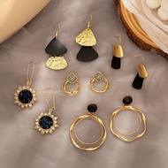 Gold plated Earrings circle drop earing 925 sliver fashion Exaggerated jewelry girl accessories