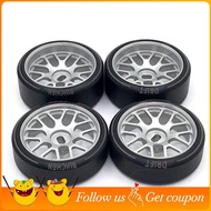 4Pcs Metal Wheel Rim Hard Plastic Drift Tire Tyres for  284131 K969 K989 P929 Mini-Z 1/28 RC Car Upg