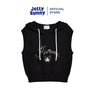 JELLY BUNNY เสื้อฮู้ดแขนกุดผ้าริบปักลายการ์ตูน KUROMI รุ่น B25WATL003
