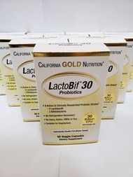 (長期有現貨)  美國 California Gold Nutrition, LactoBif 益生菌，300 億菌落單位，60 粒素食膠囊