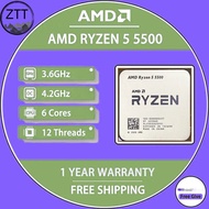 ใหม่ AMD Ryzen 5 5500 R5 5500 3.6GHz หก-Core 7NM เครื่องประมวลผลซีพียูสิบสองเกลียว65W L3 = 16M AM4ซ็