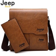 JEEP BULUO กระเป๋าผู้ชายหนังสะพายไหล่,กระเป๋าผู้ชายสะพายข้างสำหรับใส่เอกสารผู้ชายแบรนด์ดังปีชิ้น/เซ็