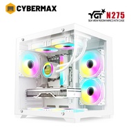 YGT White Pc Case Gaming Computer Case With Tempered Glass Micro/ITX ATX Seaview Desktop Case