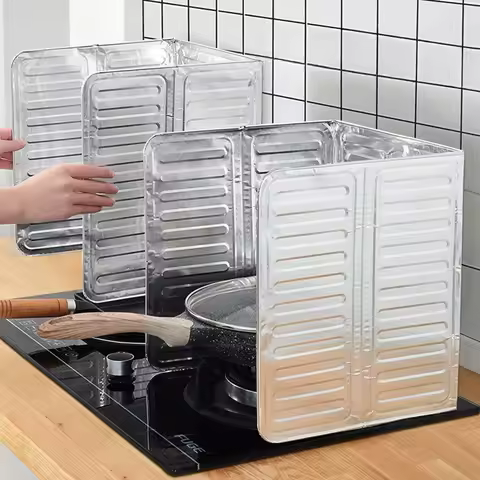 Kitchen Oil Baffle Oil Splash-proof Baffle Aluminum Foil Baffle Gas Stove Cooking Oil-proof Heat Ins
