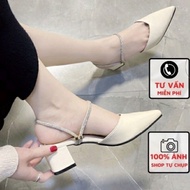 5 inch high heels Open toe closed toe shoes with diamond straps 5cm high square heel basic easy to w