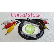 1.5M (5Ft) Nickel-Plated 3 RCA to 3 RCA AV Audio Video Cable Male to Male