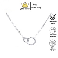 Women's silver necklace, 925 silver, elegant women's necklace with stones - jena sliver