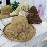 cute hat woman topi pantai cap woman Foldable Straw Hat Female Summer Big Brim Beach Hat Korea Trave