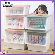 THE 28/42/54L Large Capacity Storage Box With Transparent Lid Stackable Toy Snack Storage Cabinet