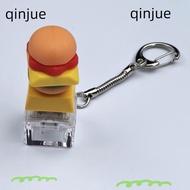 QINJUE Finger Keyboard Cap, Relief Stress Pass The Time Hamburger Fidget Keychain,  Keycap Creative 