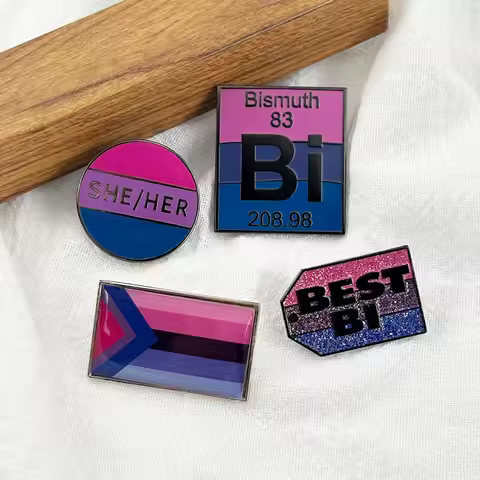Bismuth 83 Bisexual Badge Bisexual Pride Flag Enamel Pin Science Joke Brooch LGBT Queer Jewelry Fash