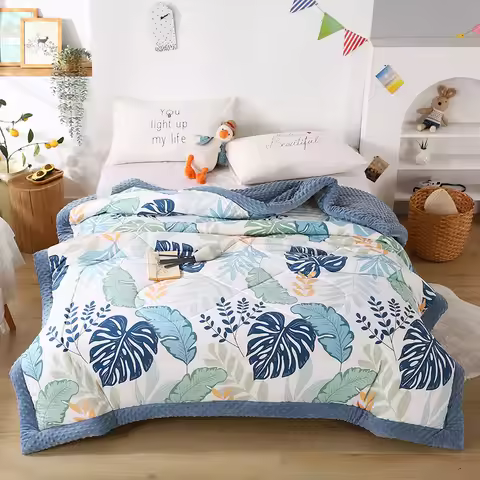 Thick Warm All Season Machine Washable Cotton Filled Plush Comforter Hypoallergenic Twin Full Queen