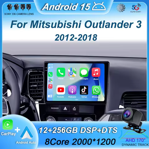 Android 15 Carplay Car Radio For Mitsubishi Outlander 3 GF0W GG0W 2012-2018 Multimedia Video Player 
