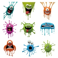 sticker kereta sticker custom New Style Grimace Cover Scratches Funny Unique Cartoon Car Stickers Gr