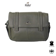 RAV DESIGN Men's Sling Bag / Genuine Leather / Olive / RVC539-G1-52790