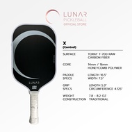 Lunar Pickleball X Control 14mm16MM White Color Toray T-700 Raw Carbon Fiber