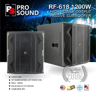 ( SEBIJI ) PS Pro Sound RF-618 18" Passive Subwoofer 1200W Professional Stage Performance Used Long 