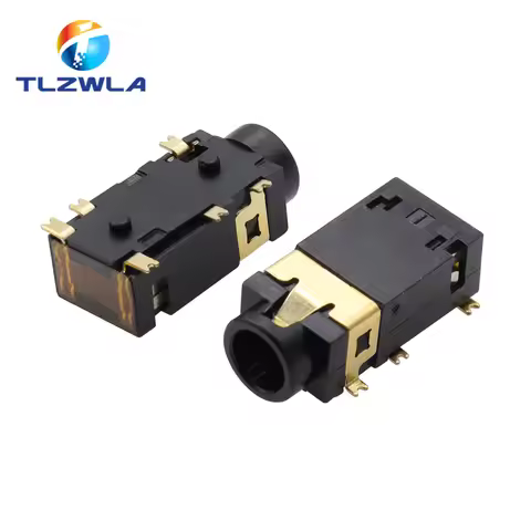 10PCS 3.5 MM Headphone Socket Audio Socket PJ-342 Surface Mounted 6 Feet Double Track Gold Plated PJ