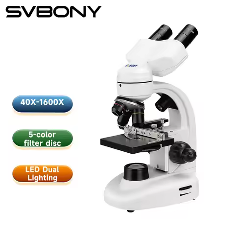 Svbony SV605 Binocular Biological Microscope 40X-1600X Optical Electron Stereomicroscope with SV189