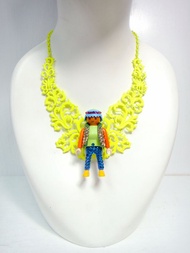 TIMBEE LO Playmobie人偶綴水晶雕花裝飾項鍊 施華洛世奇水晶