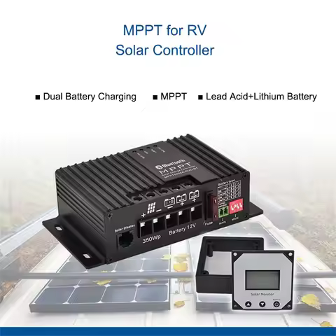 25A MPPT Solar Charge Controller 12V Solar Panel Battery Charge Regulator Support Bluetooth APP Smar