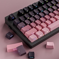 135 Keys Gradient Black and Pink Shine Through Keycaps Cherry Profile Double Shot PBT Keycaps for Gateron MX Switches Mechanical Gaming Keyboard