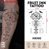 INKMELAB - VIKING Fruit Ink Temporary Tattoo 15X9CM - Semi-Permanent Temporary Tattoo Lasts 3 Weeks