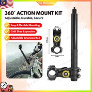 【PREMIUM QUALITY】360° Action Camera Mount Kit for Bike Motorcycle Adjustable Handlebar Holder Insta3