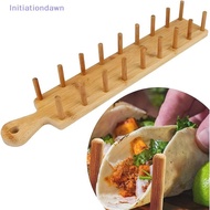 [Initiationdawn] Bamboo Taco Holders Holds 8 Tacos Each Taco Tray Multi-Use Food Stands Hard Shell T