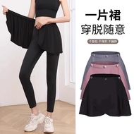 Sports Short Skirt for Women, Summer, Hip Covering, Anti-Exposure, Petite One-Piece Tennis Skirt, Ca