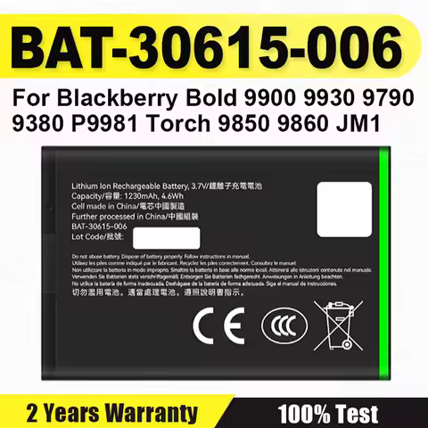 3.7V 1230mAh J-M1 Battery For Blackberry Bold 9900 9930 9790 9380 P9981 Torch 9850 9860 JM1 BAT-3061