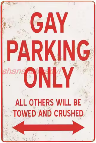 Gay Parking Only Vintage Look Metal Signs Reserved Parking Aluminum Sign, Chic Vintage Tin Signs, Re