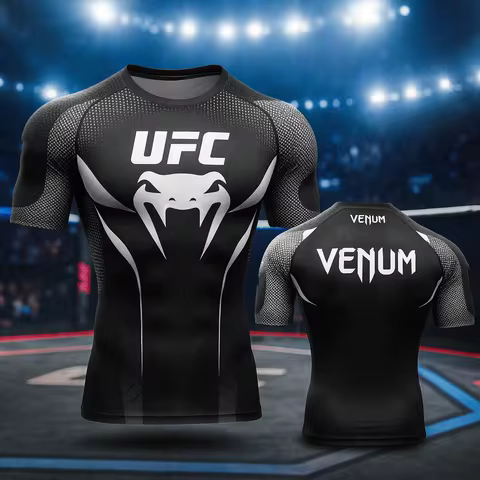 UFC Fighter T-shirt for Men 3D Print Short Sleeve O-neck Fitness Gym Workout Casual Top for Summer S