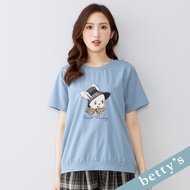 Betty's Betty's (45) Hat Bunny Collage Printed Short Sleeve T-shirt (Blue)