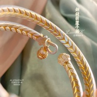 L & K [Pure Silver 999.9] Fortune Copper Coin Gourd Bracelet, Girls Chinese Style Sterling Silver Br