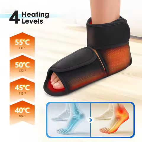 Portable Air Compression Ankle Foot Massager 4 Intensity Airbag Levels Foot Massage Device Heated An