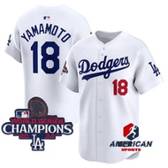 Men's MLB 2024-25 Champions Los Angeles Dodgers Yoshinobu Yamamoto White Home Baseball Jersey