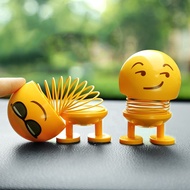 Car Shaking Spring Emoji Head Toys Cute Funny Rotating Emoji Dolls Kids Toys