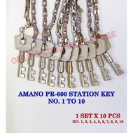 *RM180=10KEYs* Kunci Jam Amano PR600 Watchman Clock Station Key No. 1 2 3 4 5 6 7 8 9 10 Per Set