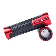 Motorcycle Handlebar Grips CNC Aluminum Rubber Hand Thruster Grips For Honda Super CUB C70 90 110 C1