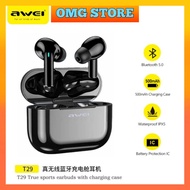 Awei T29 TWS Wireless Earbuds Sports Bluetooth Headphones Stereo HiFi Music IPX4 Waterproof Touch Sensor For Phone