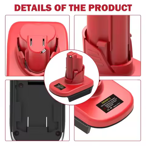 Adapter DM12M12 for Milwaukee 12V Power Tools Converts for DeWalt Milwaukee 18V Batteries To for Mil
