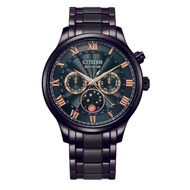 AP1055-87X AP1055 Citizen Eco-Drive Green Moon Phase Black Bracelet Watch