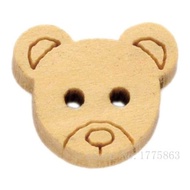 100 Pcs 13mm Cute Teddy Bear Face Buttons   for Sewing  Scrapbooking Crafts  2 Holes 7NK67 Haberdashery