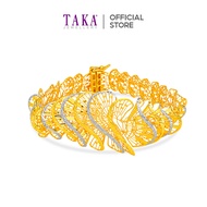 TAKA Jewellery 2-Tone Spiral Lattice 916 Gold Bracelet