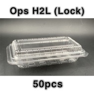 50pcs Benxon OPS H2L Plastic Tray with Lock Bakery Disposable Plastic Clear Food Box Bekas OPS-H-2L