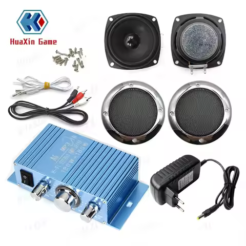 Hi-Fi Audio Stereo Amplifier, Arcade Game Audio Kit, 3inch 8ohm 5W Speaker for Raspberry Pi, Multi G